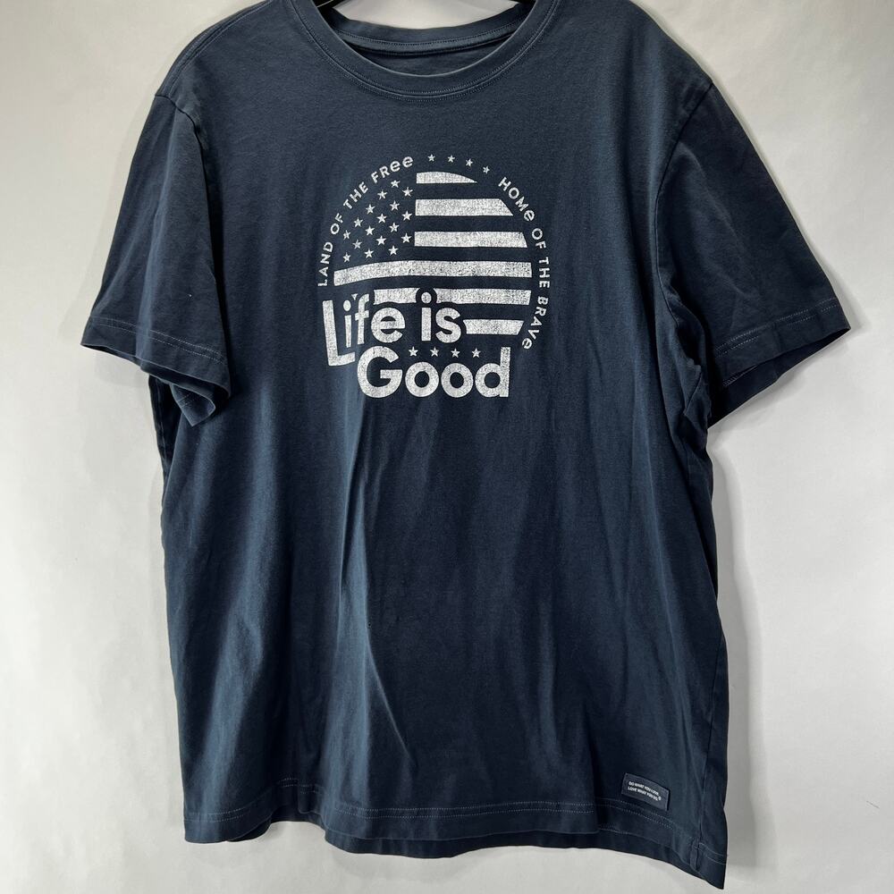 Life Is Good Crusher T-Shirt Size Large Navy